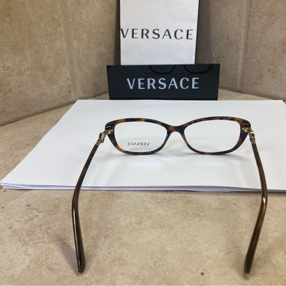 New Versace Tortoise Eyeglasses. Semi cat eye - Picture 6 of 12